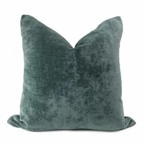 Robert Allen Cypress Green Lustre Textured Italian Linen Velvet Pillow Cover