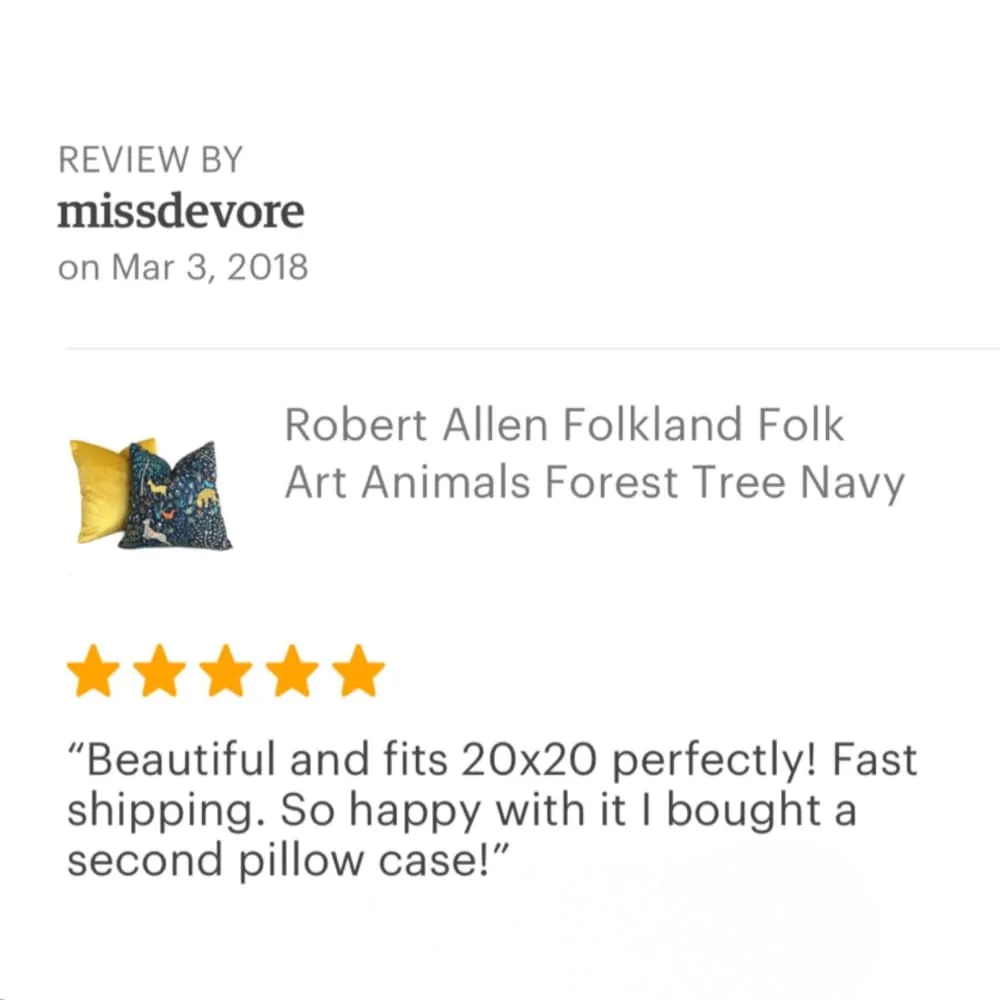 Robert Allen Folkland Navy Blue Folkart Pillow Cover