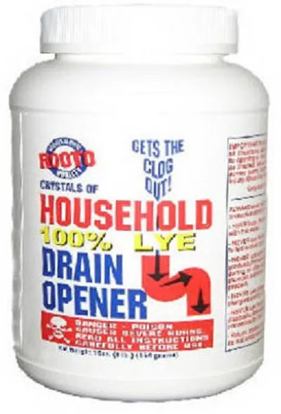 Rooto 1030 1 LB Container Of No. 4 100% Lye Crystal Household Drain Opener - Quantity of 2