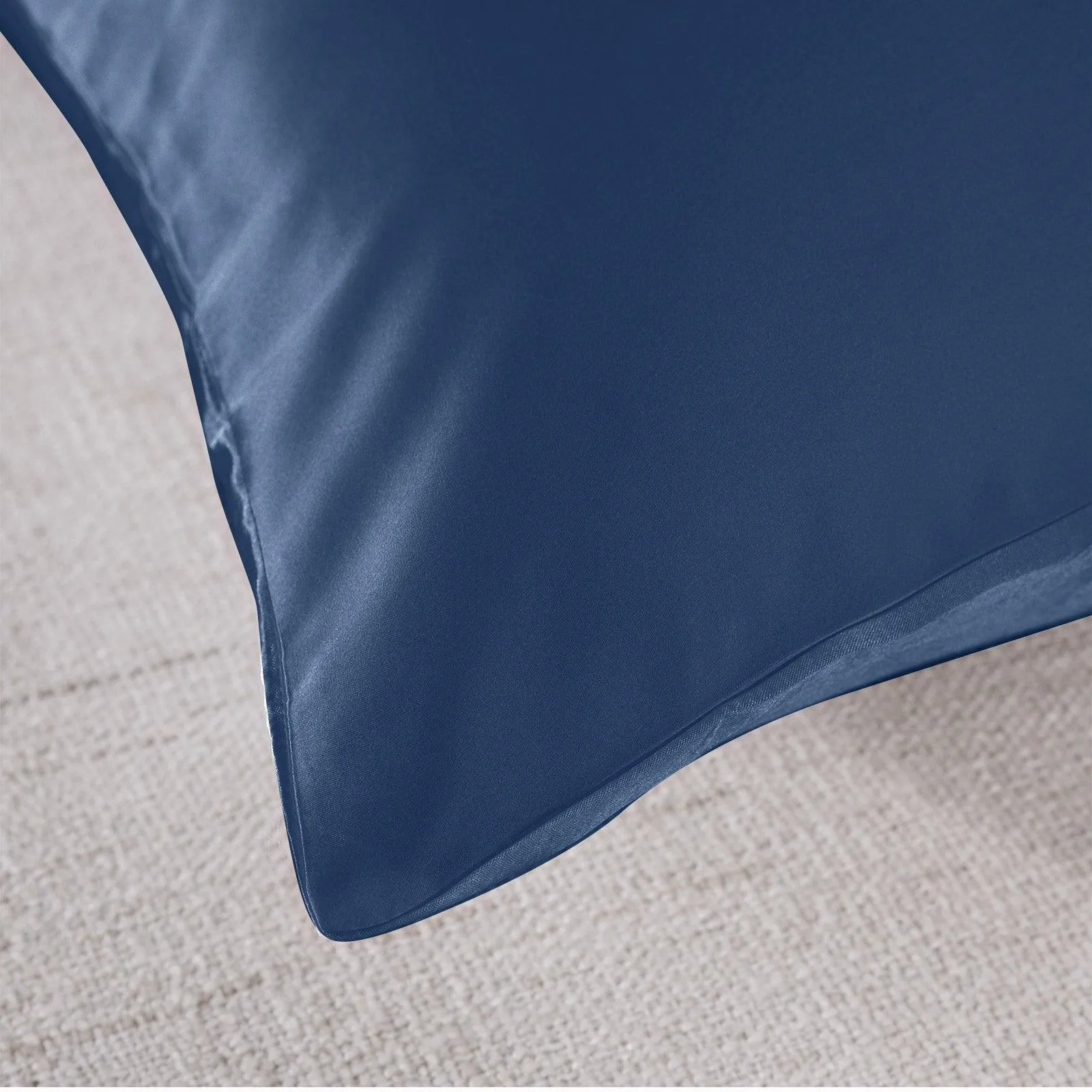 Royal Comfort Mulberry Soft Silk Hypoallergenic Pillowcase Twin Pack 51 x 76cm - Navy