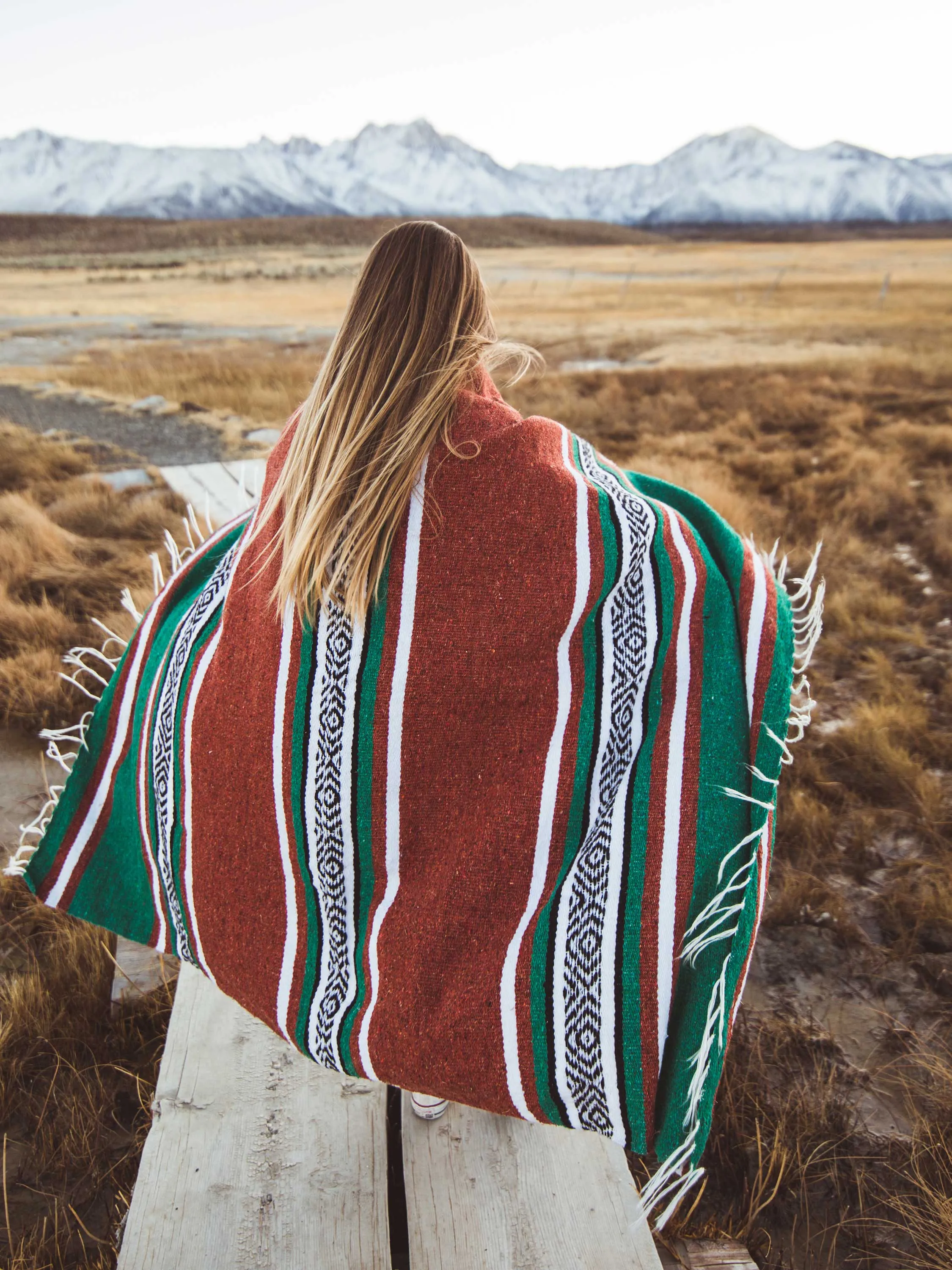 Rustic Green Cabo Mexican Blanket