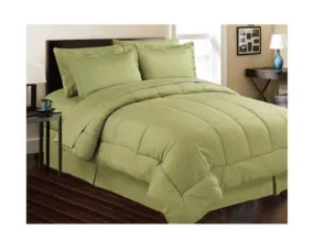 Sage Embossed 8 Piece Bed in a Bag, Comforter Sheet Set Bed Skirt Shams