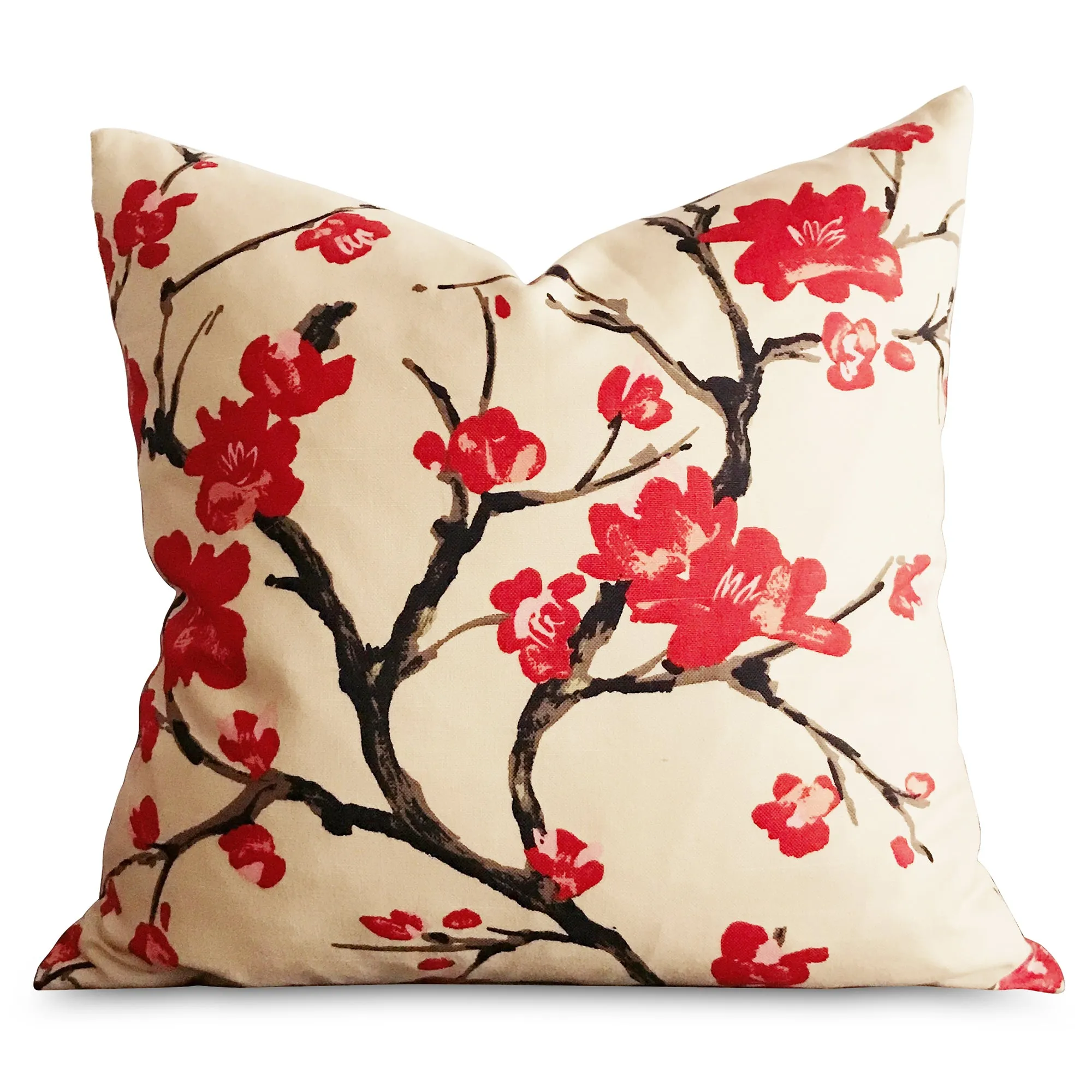 Sakura Japanese Floral Throw Pillow Cover 20x20