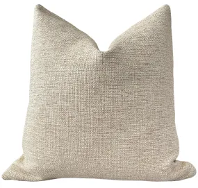 Sand Beige Woven Pillow / Chenille Decorative Throw Pillow Cover / Heavy Woven Textured Pillow cover