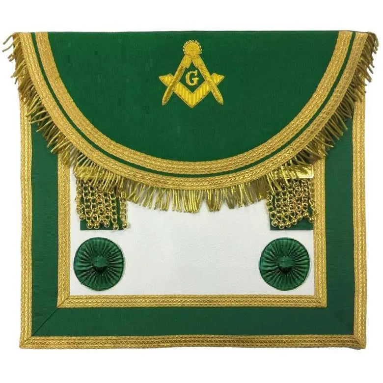 Scottish Rite Master Mason Handmade Embroidery Apron - Green