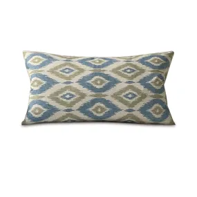 Seagrass Coastal Ikat Lumbar Pillow Cover 15x26