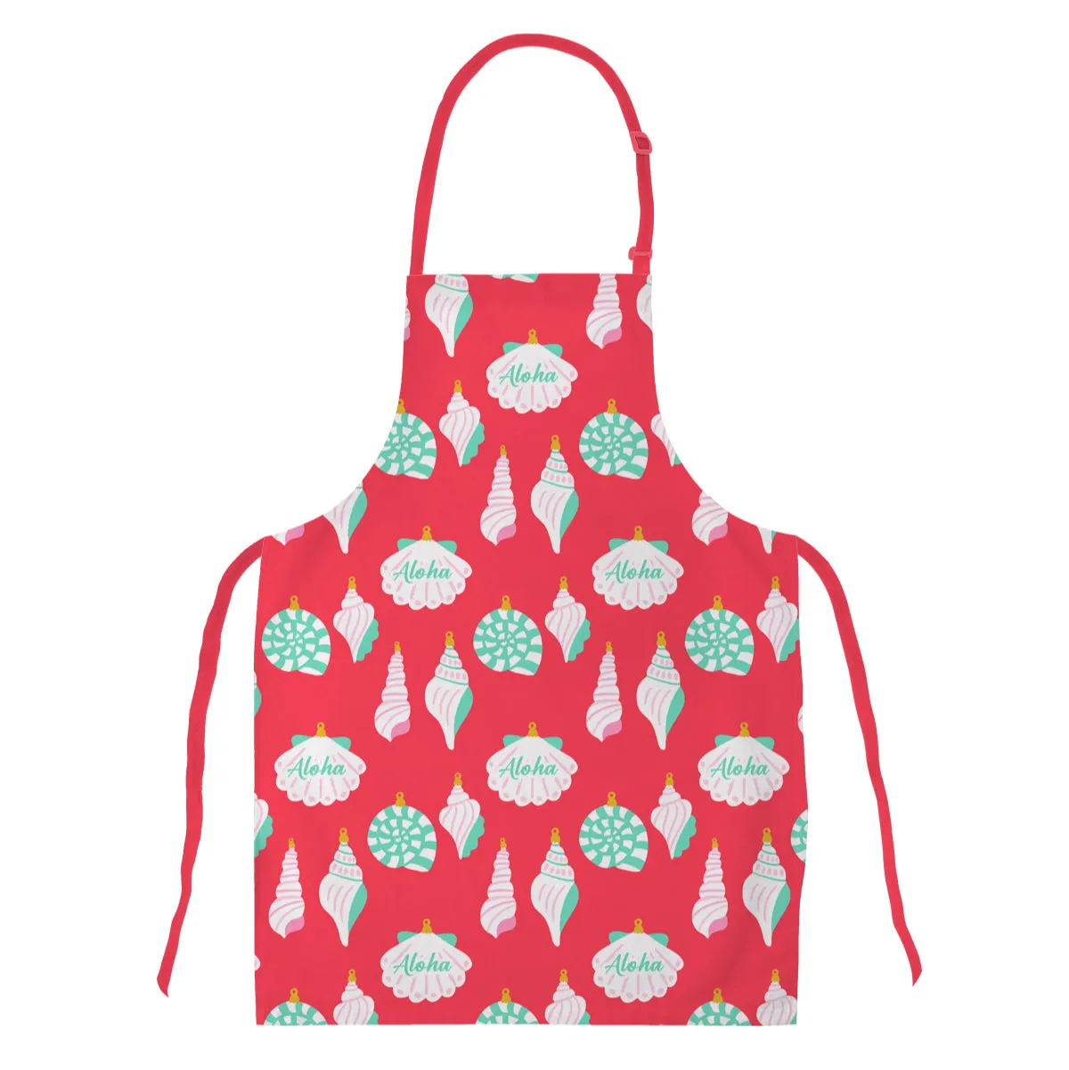 Seashells Ornaments Red, Keiki Apron