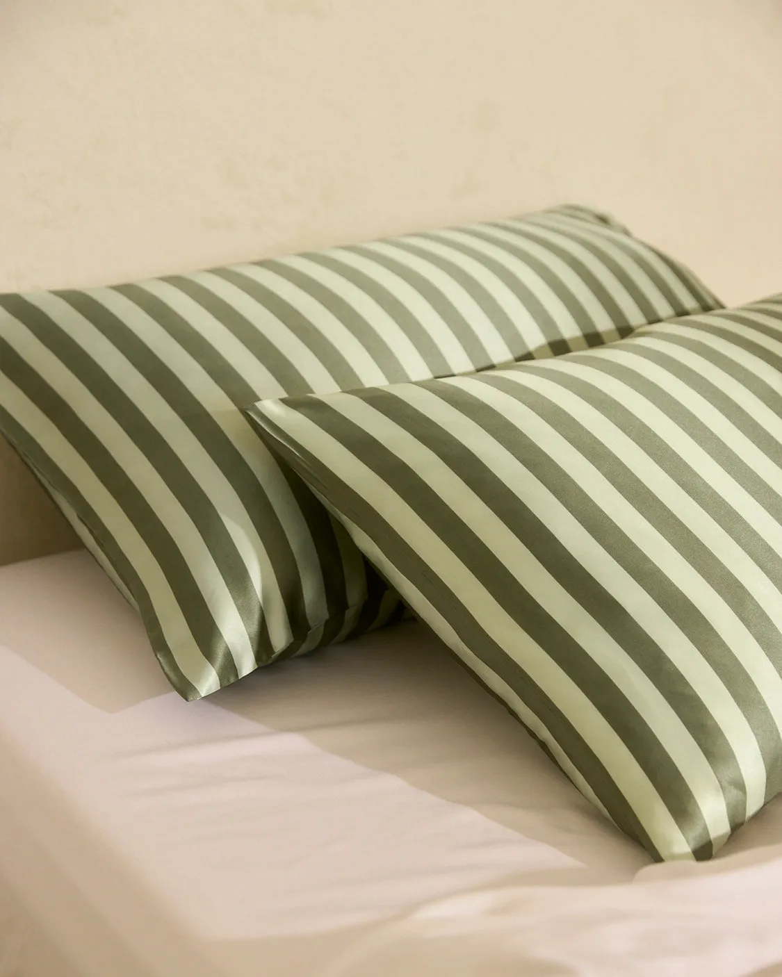 Silk Pillowcase - Wasabi Stripes