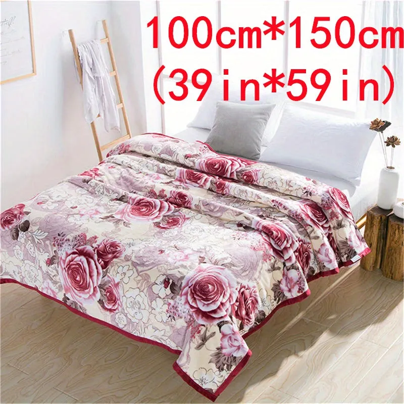 Soft Flower Print Flannel Blanket  Perfect Gift All Season