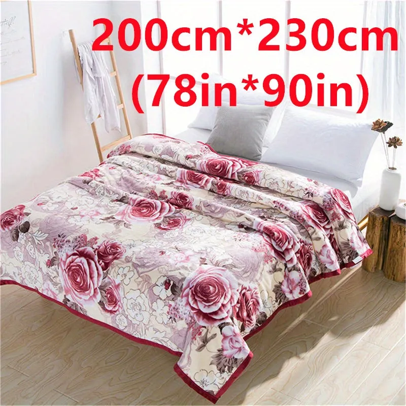 Soft Flower Print Flannel Blanket  Perfect Gift All Season