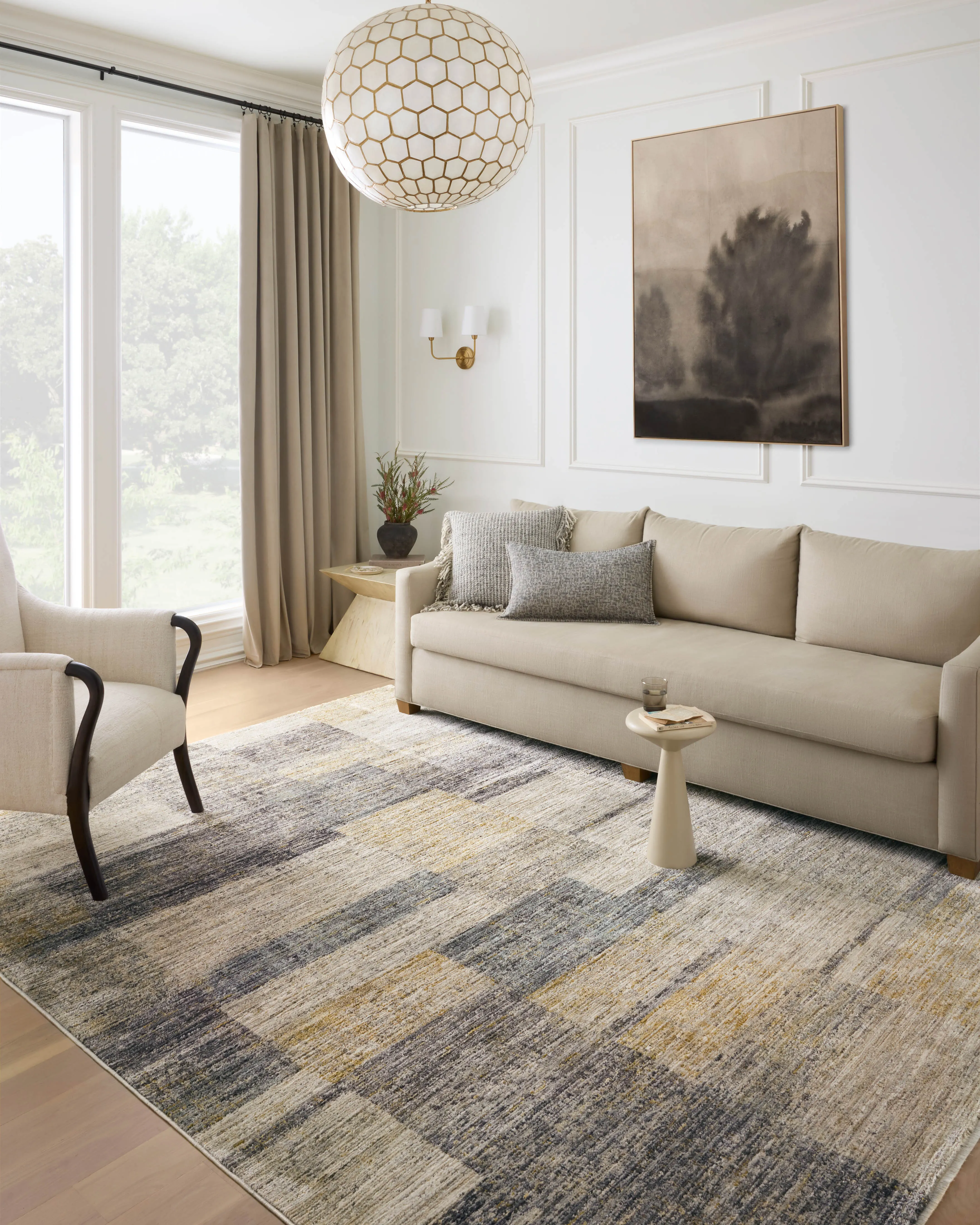 Soho Rug- Grey / Gold