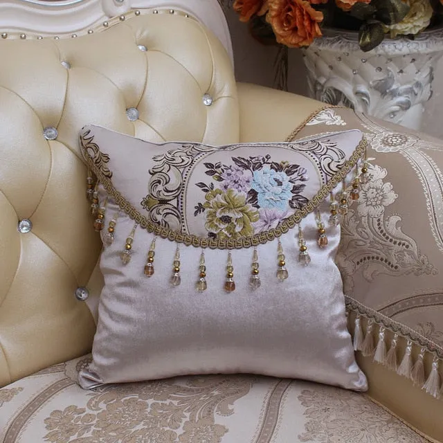 Square European Style Cushion Cover Luxury Decorative Cotton