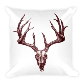 Stag Skull Brown Ink Cushion by Robert Bowen