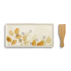 Summer Floral Appetizer Tray with Spatula