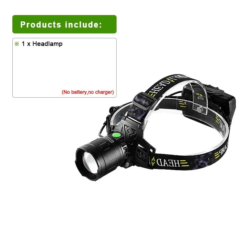 Super Powerful XHP360 LED Headlamp Rechargeable USB Head Light High Power Lighting 2500M Outdoor Waterproof Camping Head Lantern