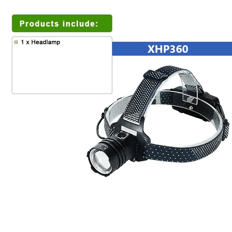 Super XHP360 Powerful Headlamp Rechargeable Head Lamp XHP160 XHP90.2 High Power Headlight Type-C Head Flashlight Fishing Lantern