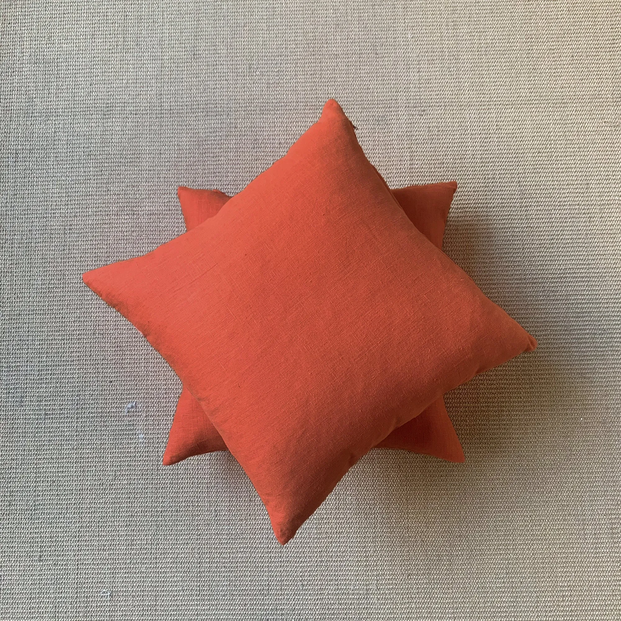 Tangerine Solid Throw Pillow Cover 20x20