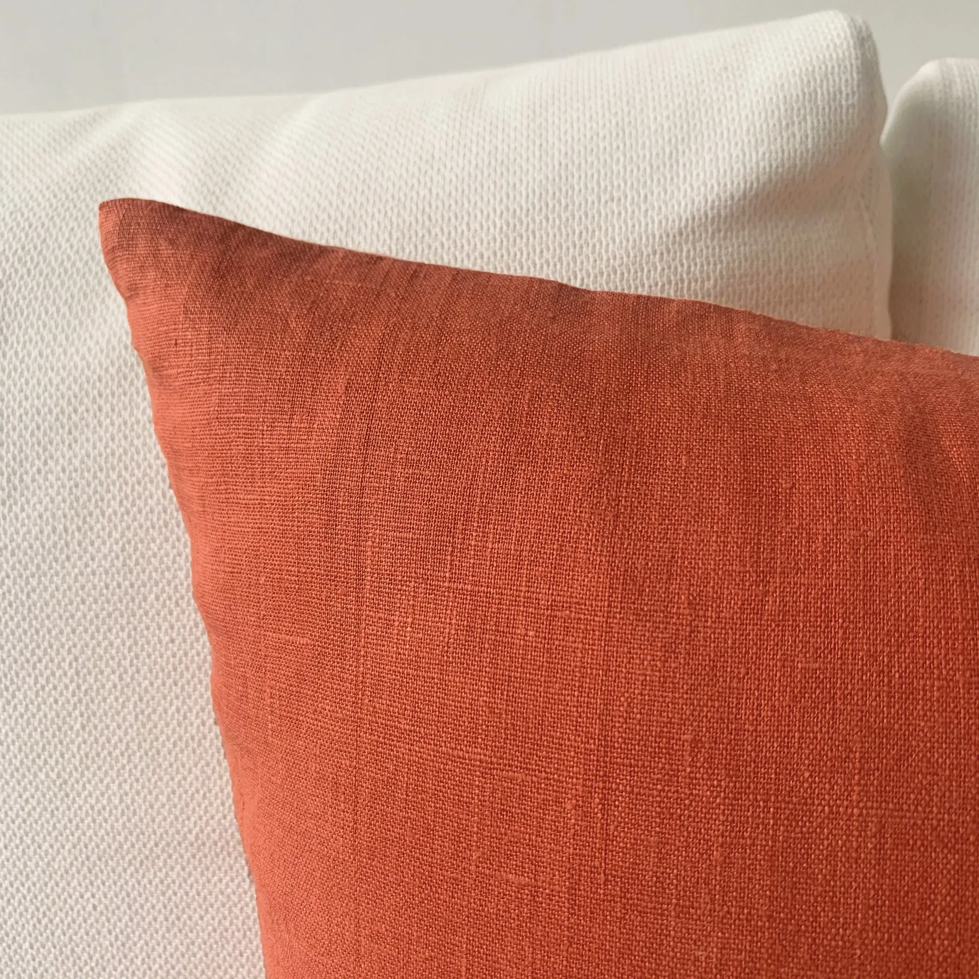 Tangerine Solid Throw Pillow Cover 20x20