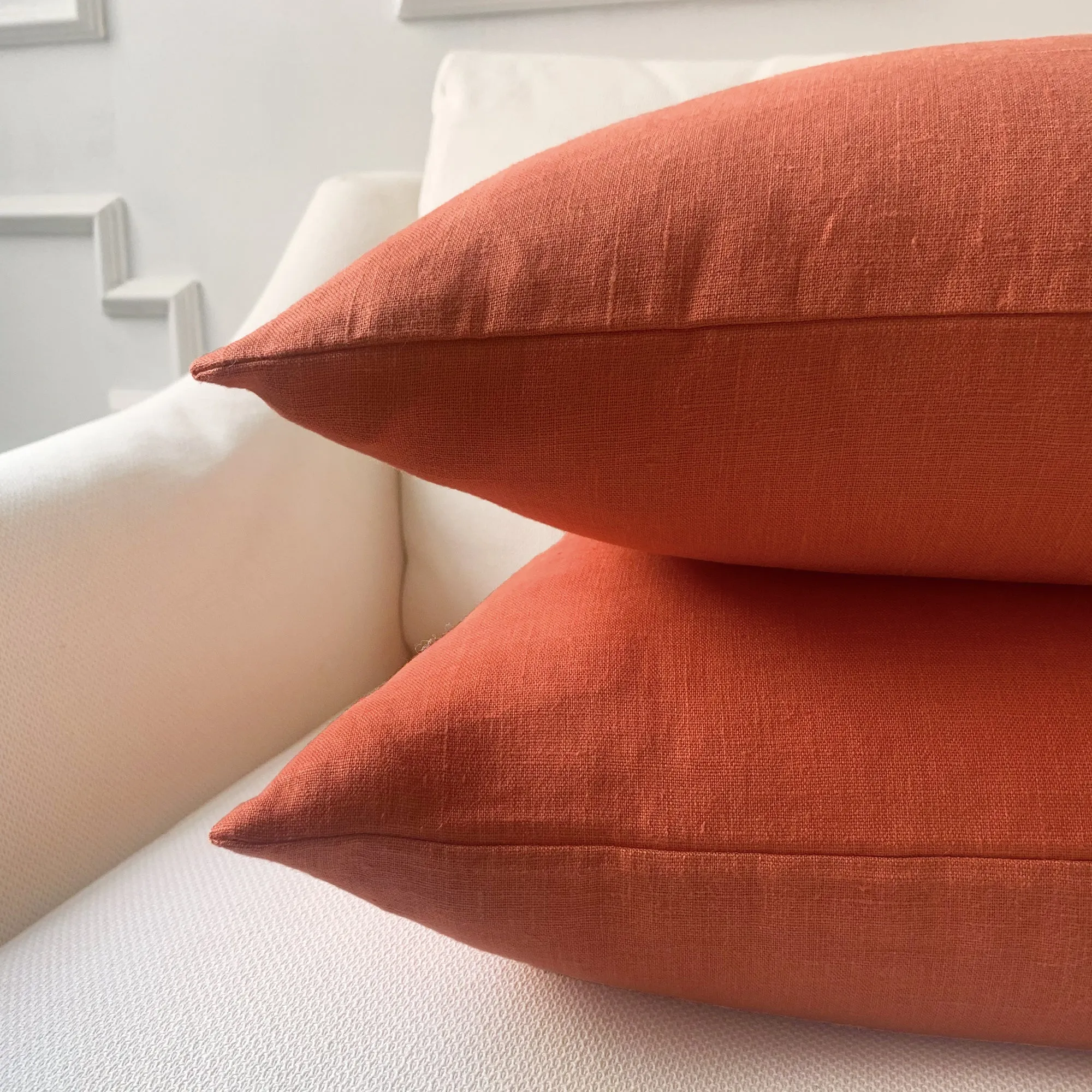 Tangerine Solid Throw Pillow Cover 20x20