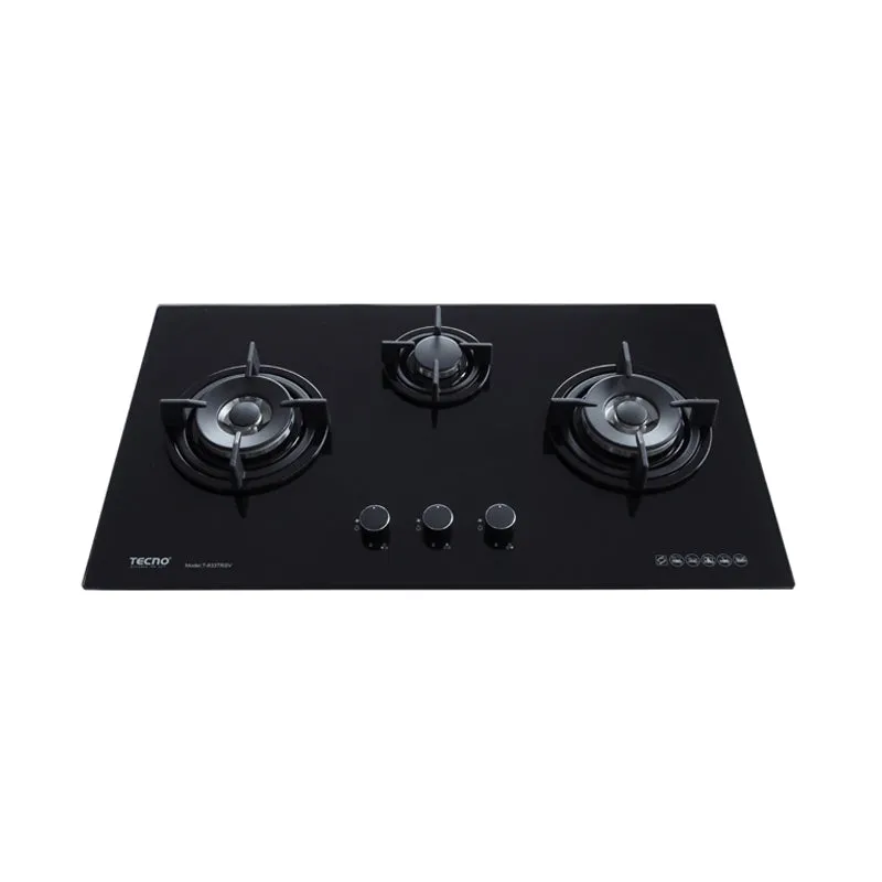 Tecno-T833TRSV 3-Burner 86cm Tempered Glass Hob