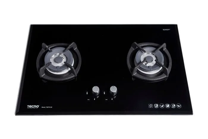 Tecno Uno T 28 TGSV Toughened Glass Hob (SCHOTT)  75cm, V.V.S, INFERNO*  2 Burners (2x Big)