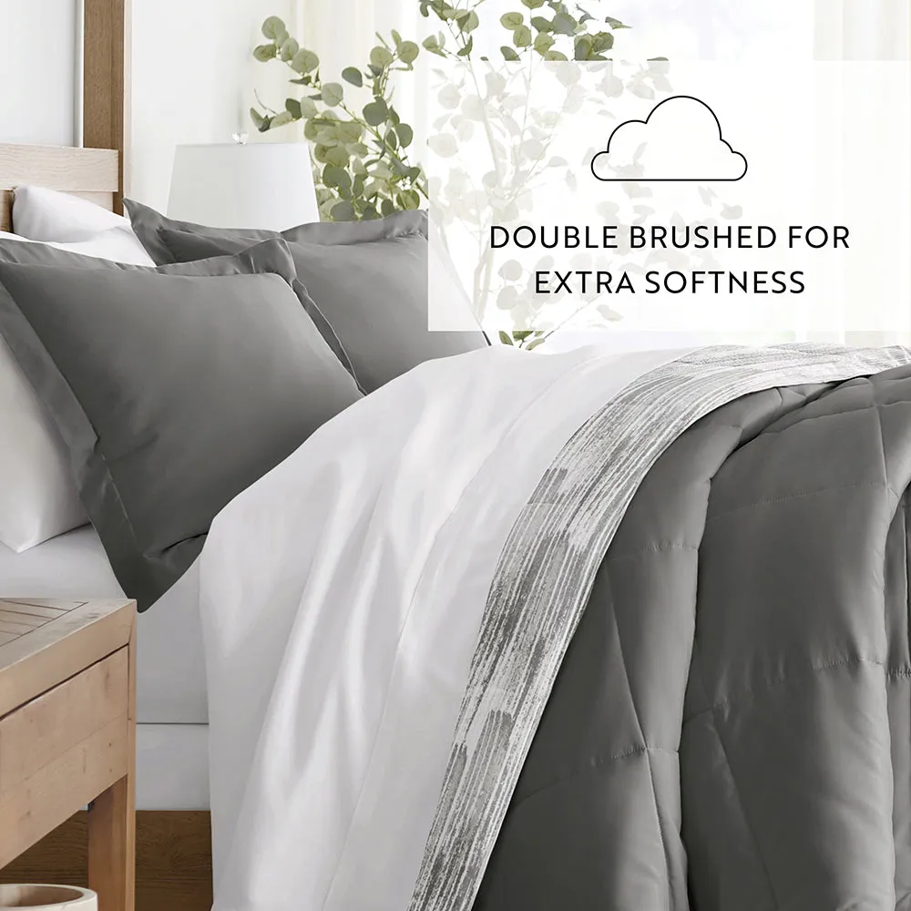 Textured Stripe Reversible Down-Alternative Comforter Set - 12 Days of Deals