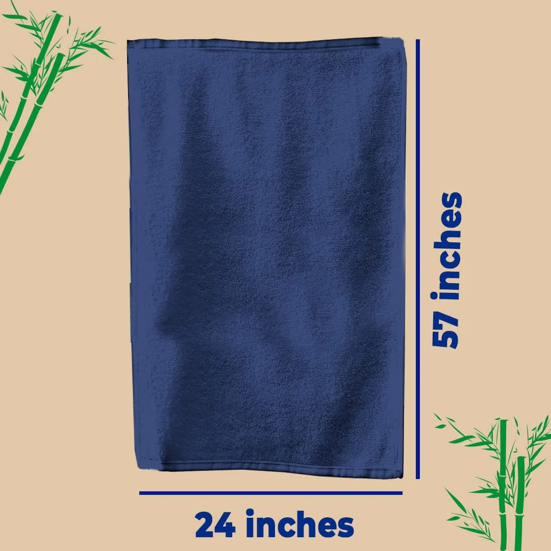 The Better Home Bamboo Bath Towel for Men & Women | 450GSM Bamboo Towel | Ultra Soft, Hyper Absorbent & Anti Odour Bathing Towel | 27x54 inches (Pack of 1, Blue)