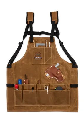 The Katz-Moses 20 oz Waxed Canvas Woodworking Tool Apron (LRG-XXXL)