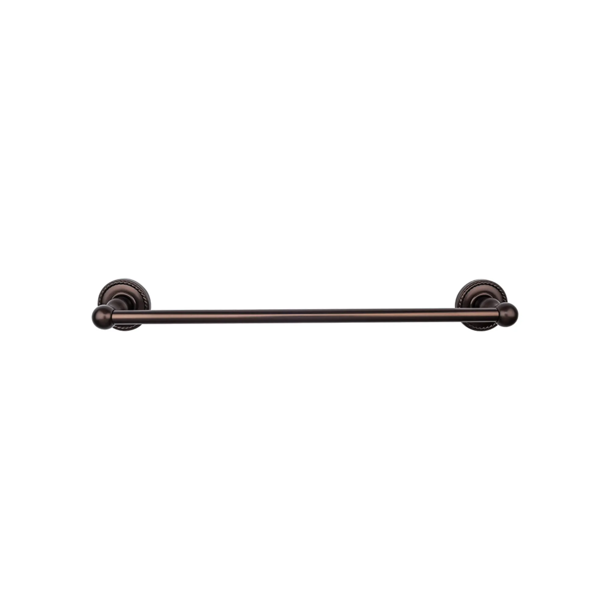 Top Knobs ED10ORBF Edwardian Bath Towel Bar 30 In. Single - Rope Backplate Oil Rubbed Bronze