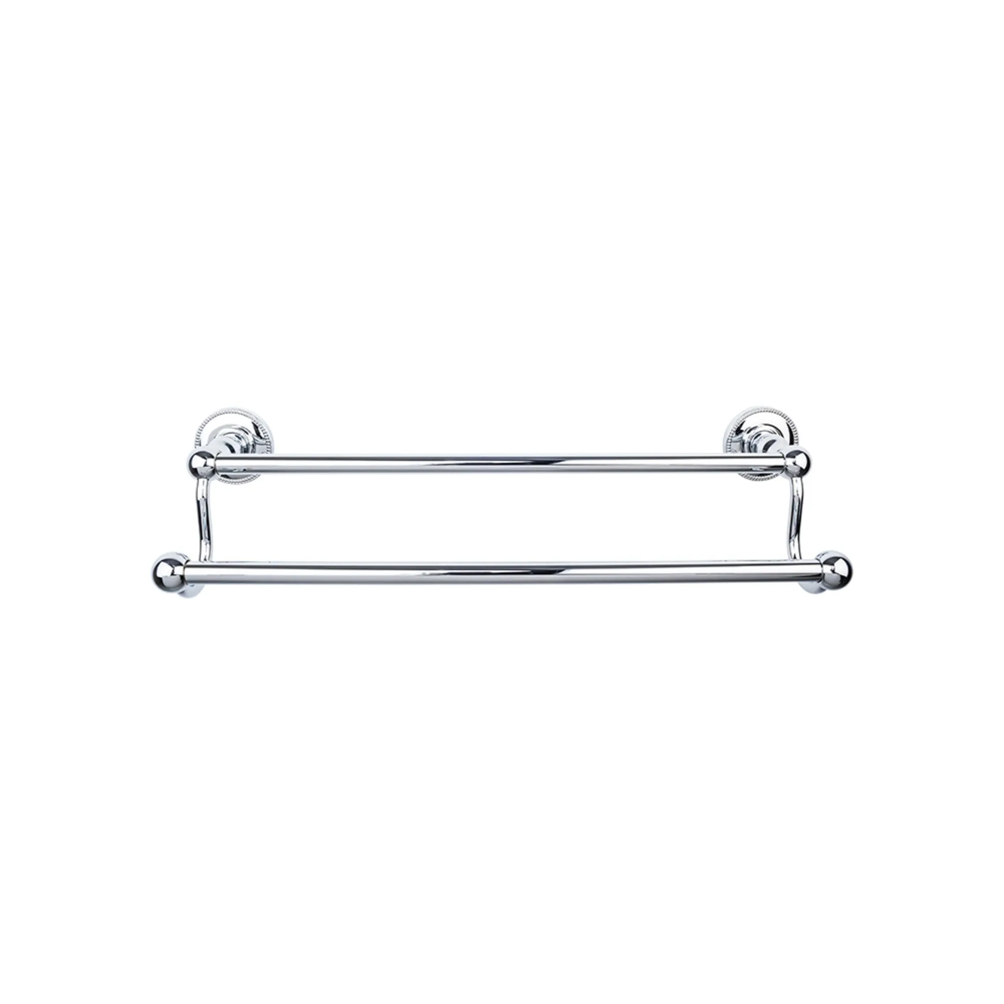 Top Knobs ED11PCA Edwardian Bath Towel Bar 30 In. Double - Beaded Bplate Polished Chrome