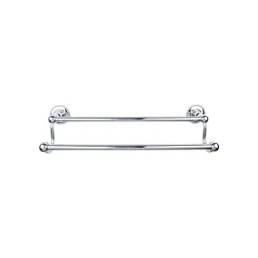 Top Knobs ED11PCA Edwardian Bath Towel Bar 30 In. Double - Beaded Bplate Polished Chrome