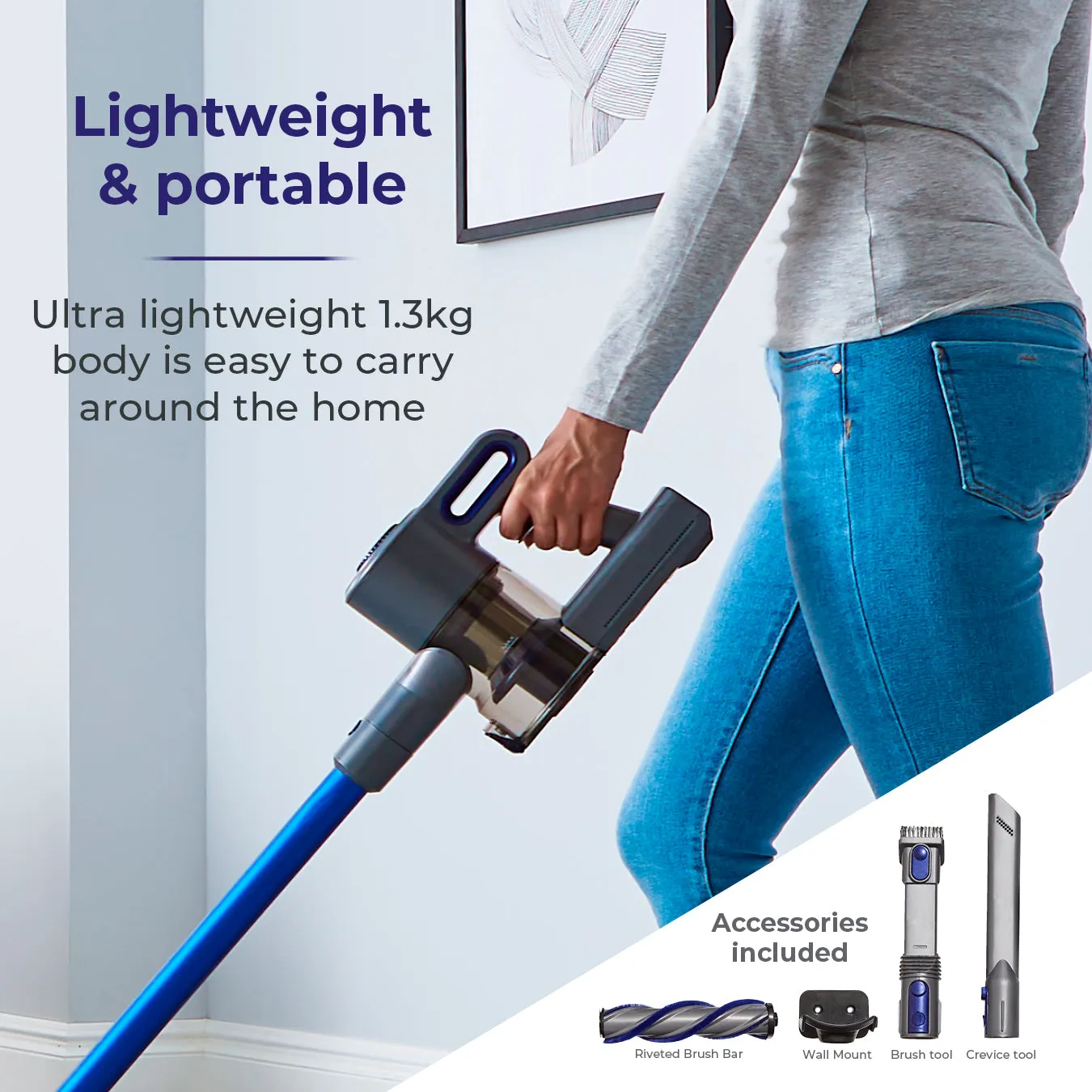 Tower VL30 Plus 22.2V Cordless 3-IN-1 DC Vacuum Cleaner - Blue