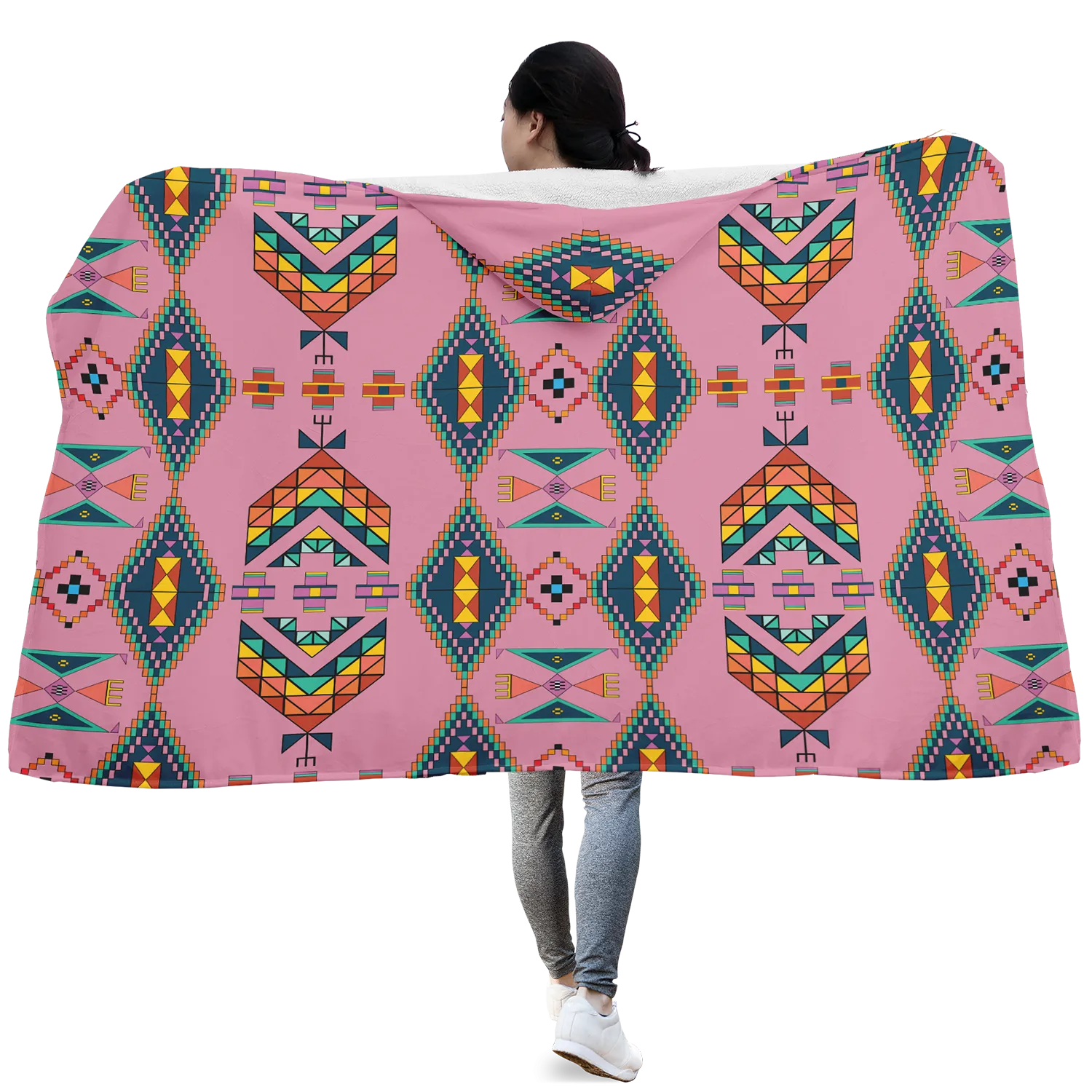 Travois Tipi Dusky Sunset Hooded Blanket