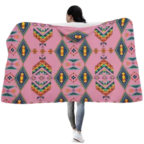 Travois Tipi Dusky Sunset Hooded Blanket