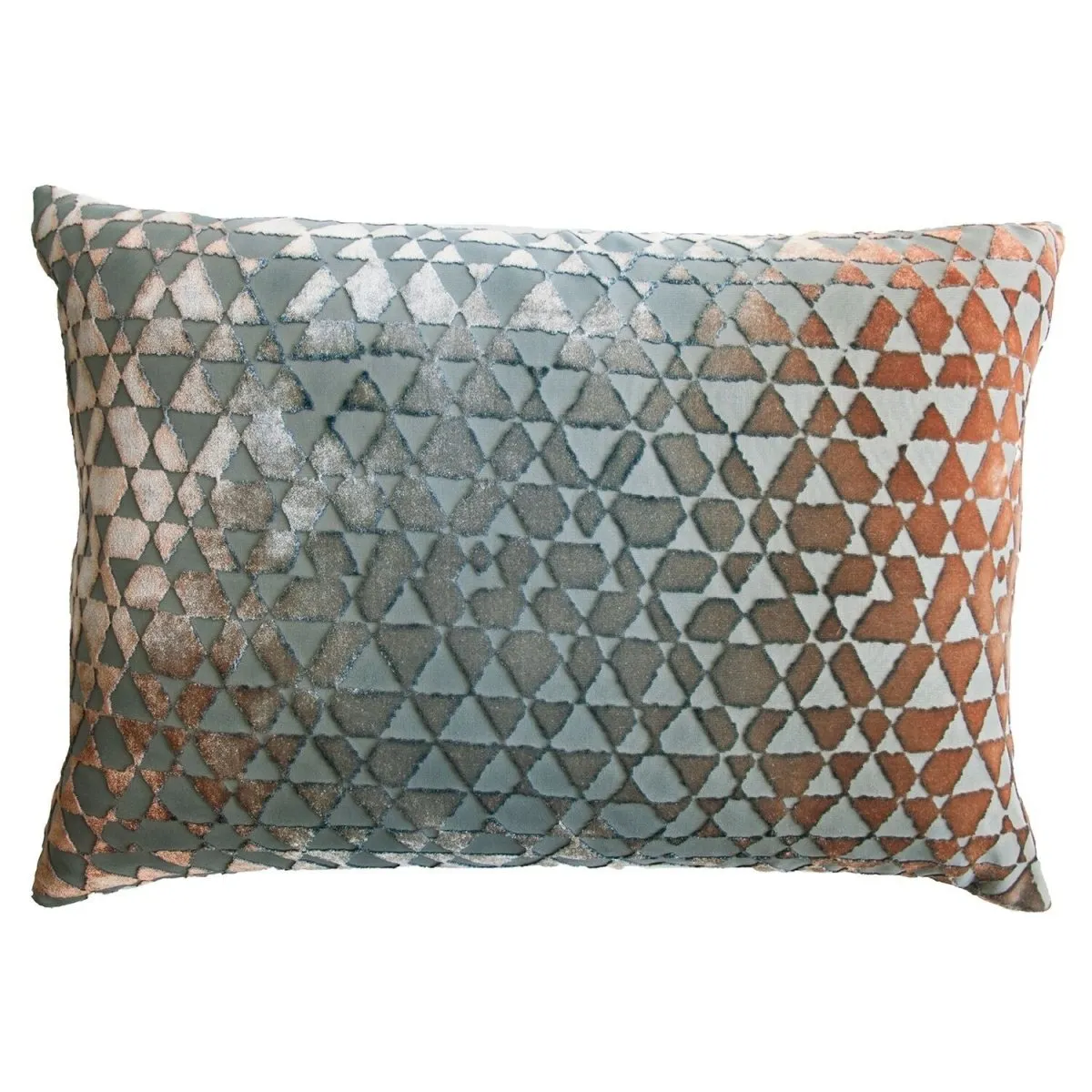 Triangles Gunmetal Velvet Pillows