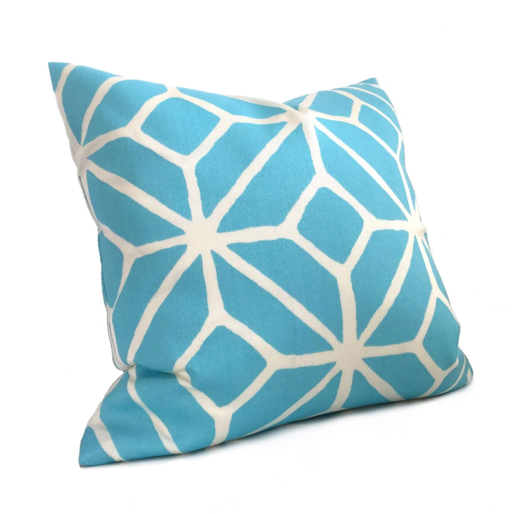 Trina Turk Schumacher Trellis Print Pool Blue White Indoor Outdoor Pillow Cover