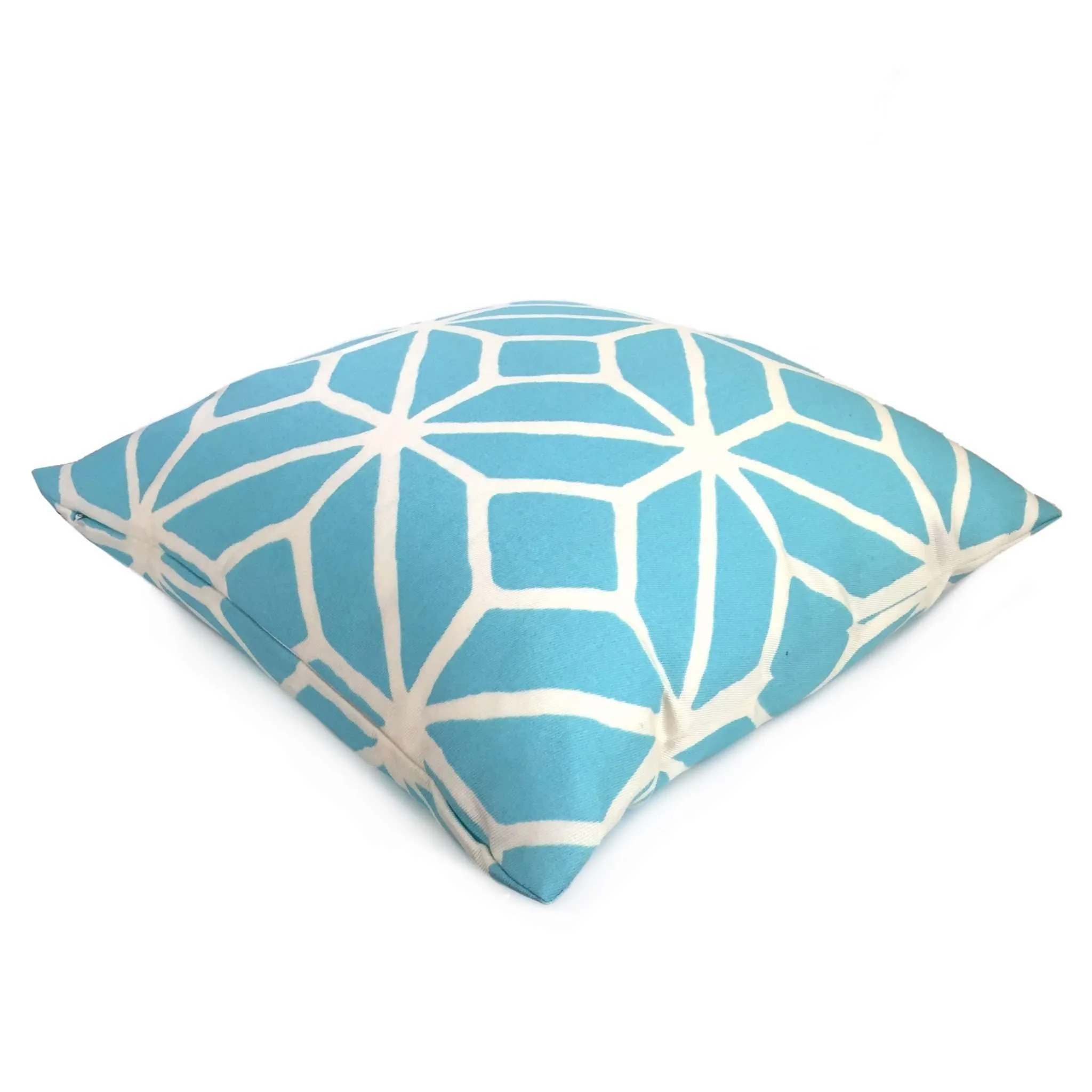 Trina Turk Schumacher Trellis Print Pool Blue White Indoor Outdoor Pillow Cover