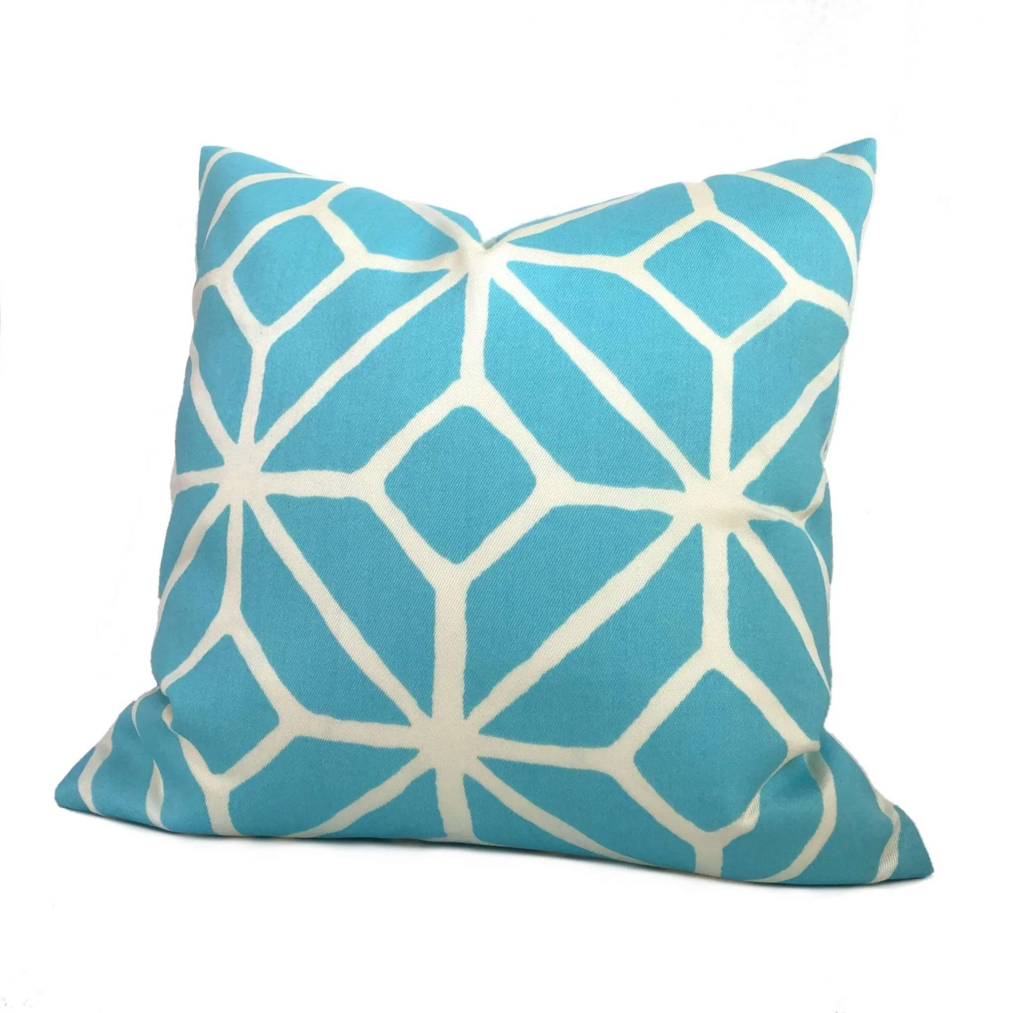 Trina Turk Schumacher Trellis Print Pool Blue White Indoor Outdoor Pillow Cover