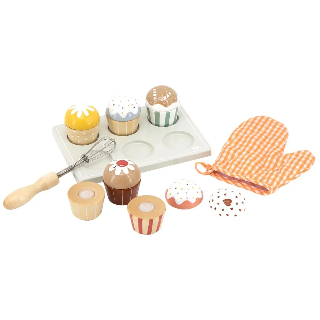 TRYCO WOODEN CUPCAKE SET