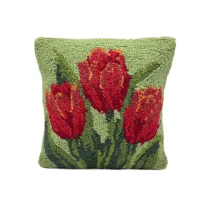 Tulip Wool Hooked Pillow