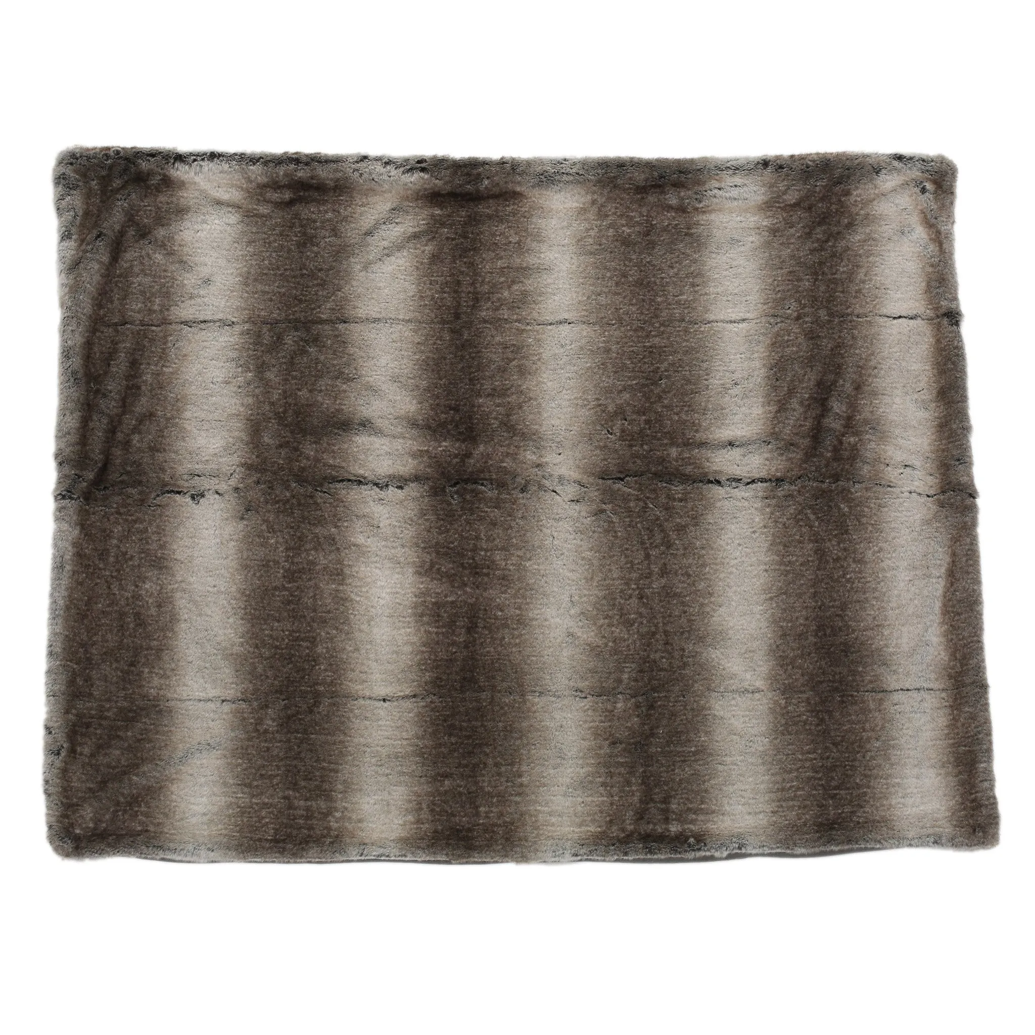 Tuscan Modern Glam Striped Faux Fur Throw Blanket