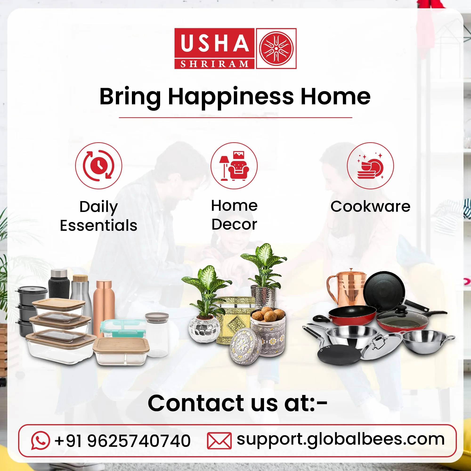 USHA SHRIRAM Borosilicate Baking Tray With Bamboo Lid (3Pcs- 320ml, 520ml, 800ml)| Baking Dish For Microwave Oven | Microwave Oven Safe Baking Pan | Bake & Serve Dish | Square Loaf Baking Dish