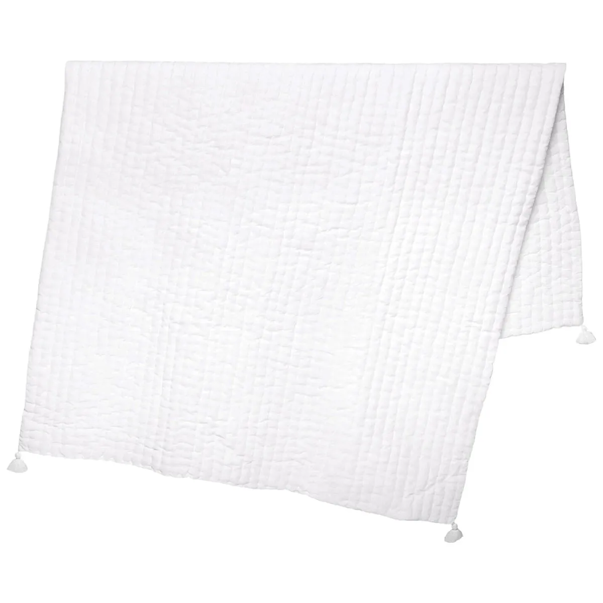 Velvet White Throw Blanket by John Robshaw