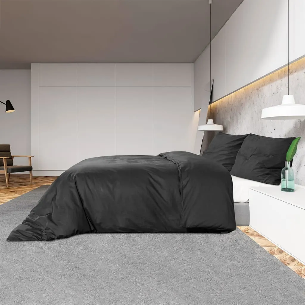 vidaXL Duvet Cover Set Black 260x220 cm Cotton