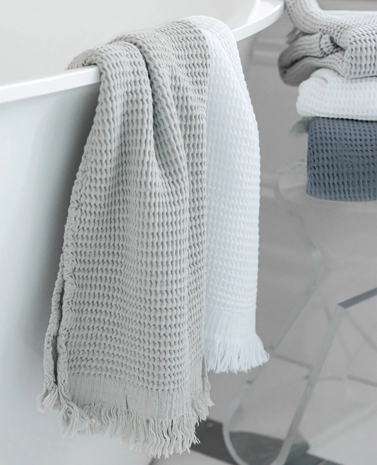 Washed Cotton/Bamboo Waffle Towels