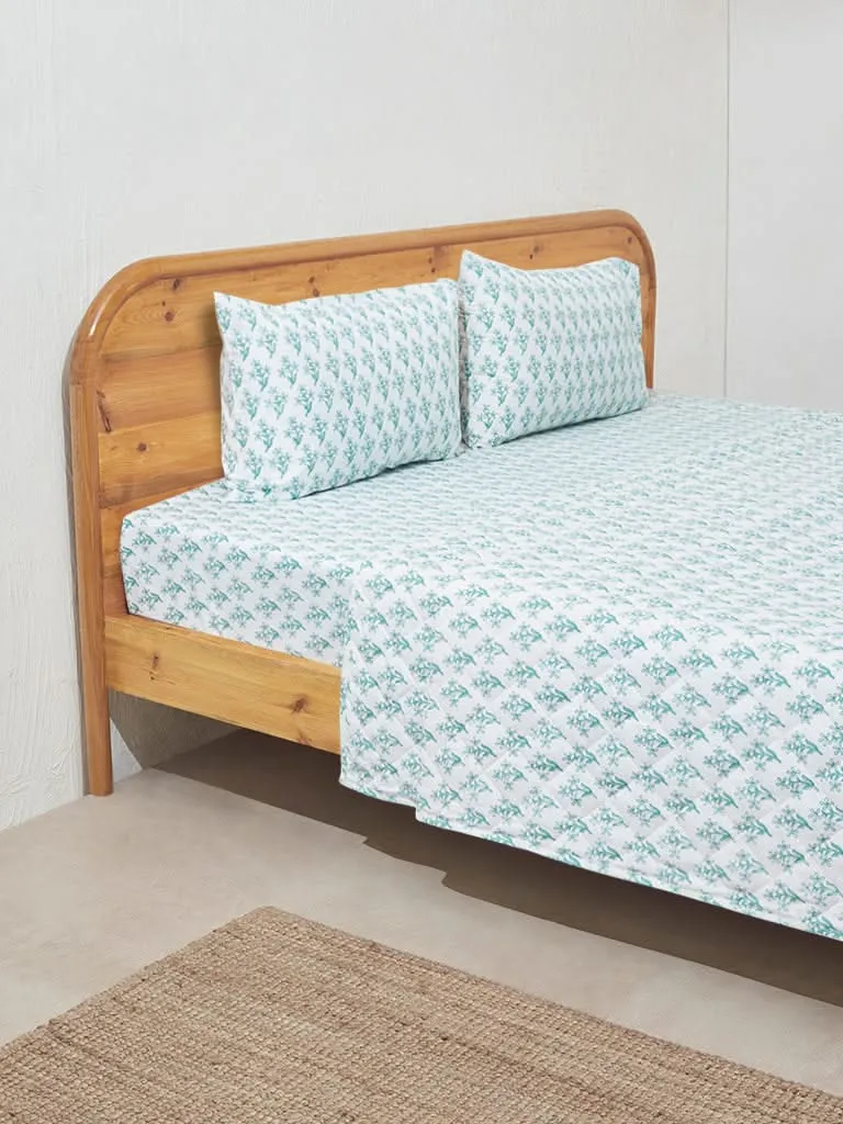 Westside Home Green Boho Print Double Comforter