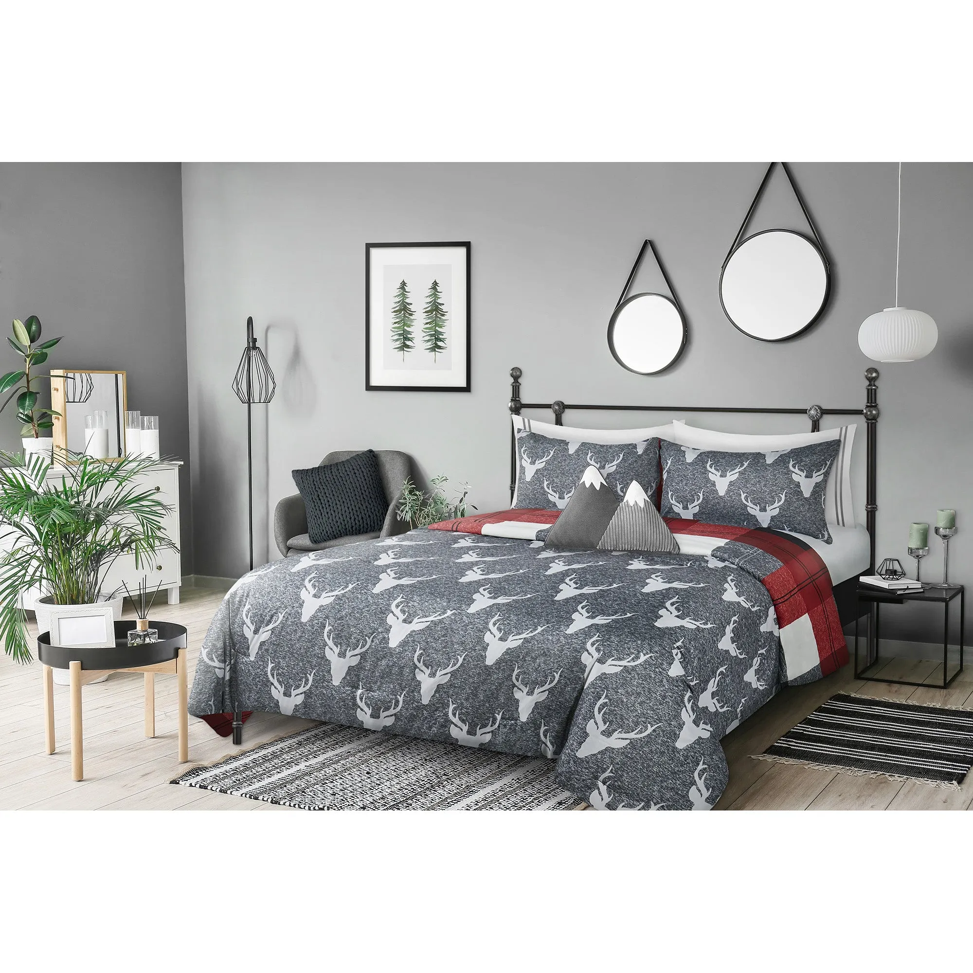 Winter Plaid Reversible Comforter Set