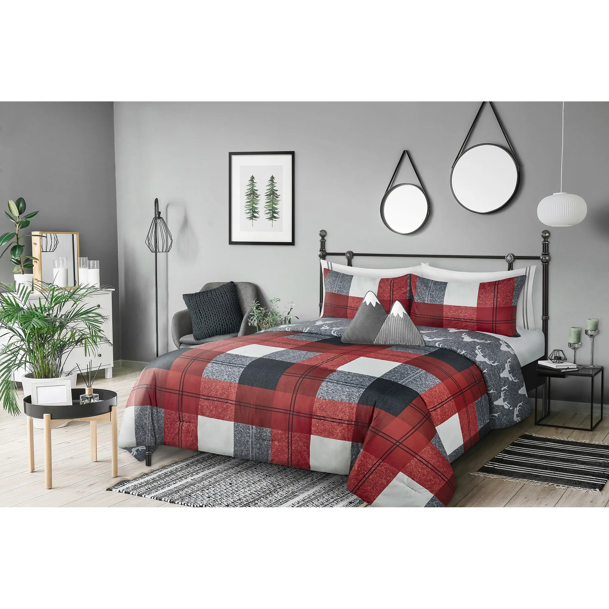 Winter Plaid Reversible Comforter Set