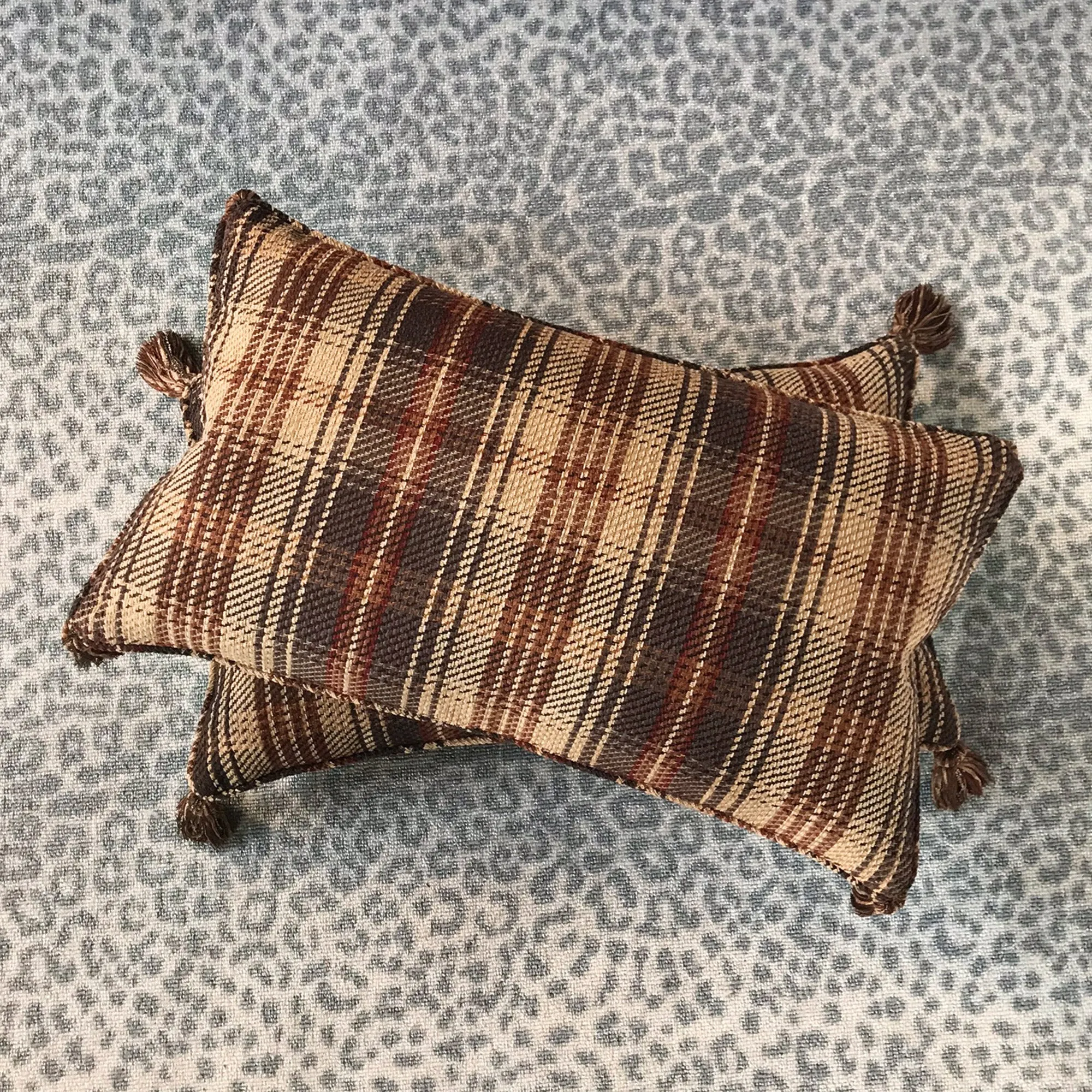 Woven Menswear Plaid Lumbar Pillow Cover 15x26