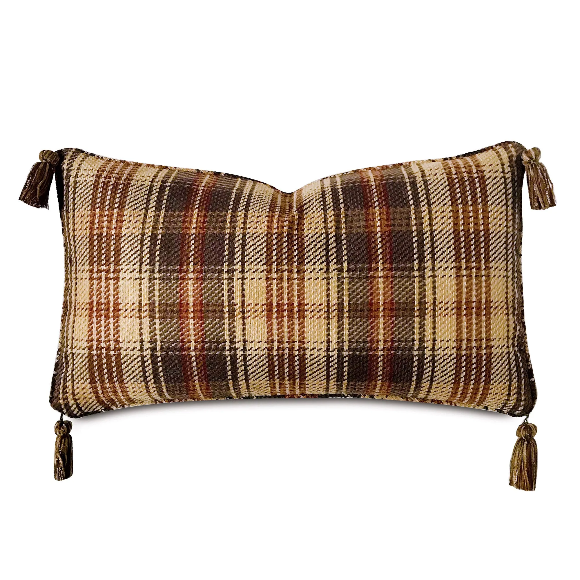 Woven Menswear Plaid Lumbar Pillow Cover 15x26